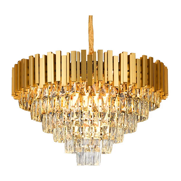 Pendente Lustre 72×43cm 15xE14 Dourado Cristal DCD00459D