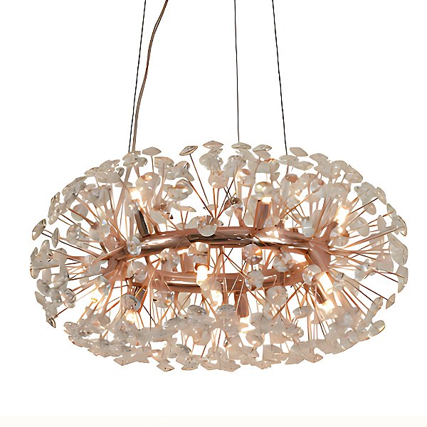 Pendente 60×28cm 12xG9 Metal Rose Cristais - DCD01244D