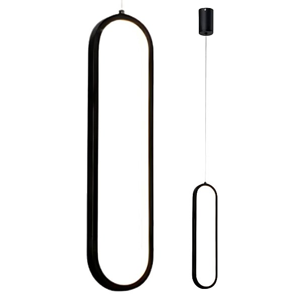 Pendente Led 40×10cm 20W 3000K Metal Preto - DCD03024D