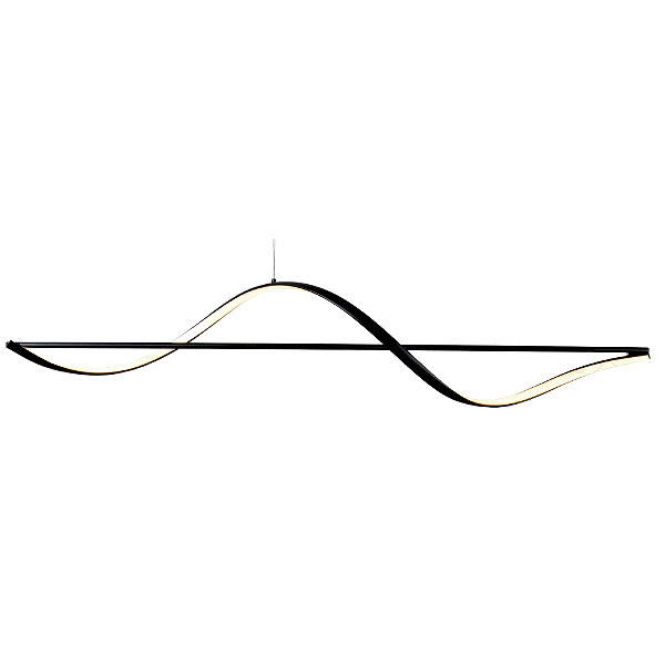 Pendente Led 120cm 30W 2100Lm 3000K Aluminio Preto - DCD03215D