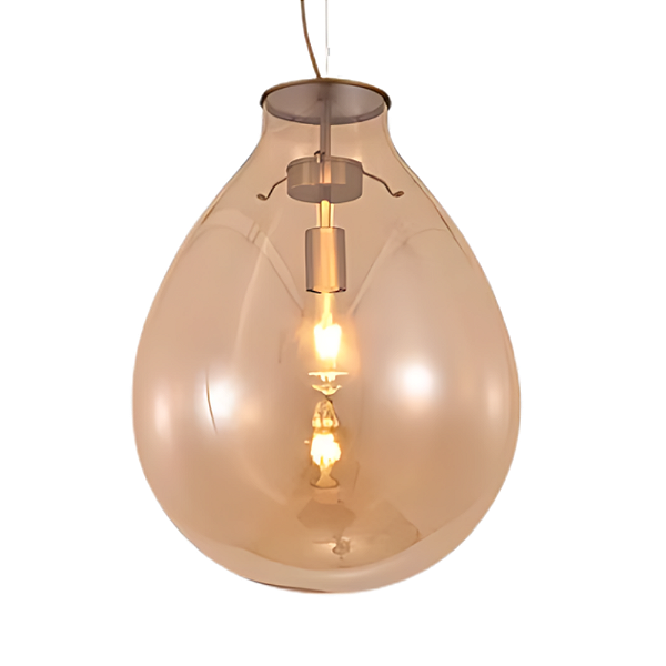 Pendente 48×62cm 3xE27 Metal Bronze Vidro Conhaque - DCD04012D