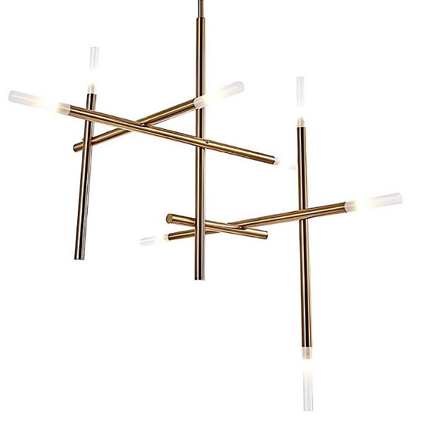GR001 Pendente Malagueta Dourado E Branco 93x100cm 8xG9