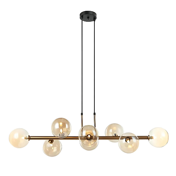 Hl004G Pendente Abaporu Bronze Globos Champagne 8xG9 110cm