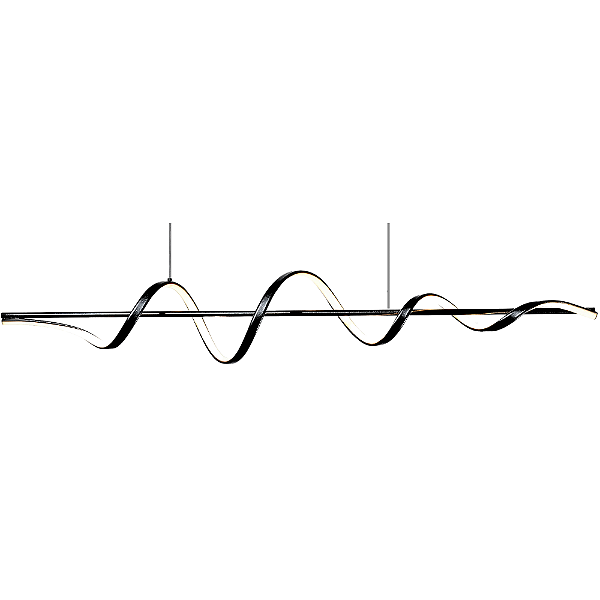 Pendente Led 120cm 40W 2800Lm 3000K Aluminio Preto DCD03252D