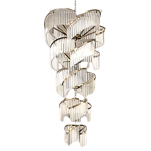 Pendente 80×200cm 40xE14 Metal Dourado Cristal DCD06516D