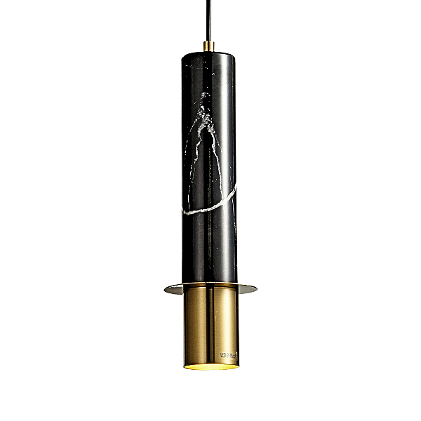 Pendente Nordic I 10x30cm G9 Halopin Dourado Preto BC008B
