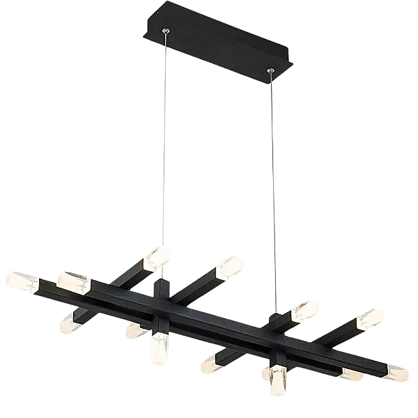 Pendente Led Arpoador 80x37x15,2cm 14x3W 2520Lm 3000K Preto BD002R