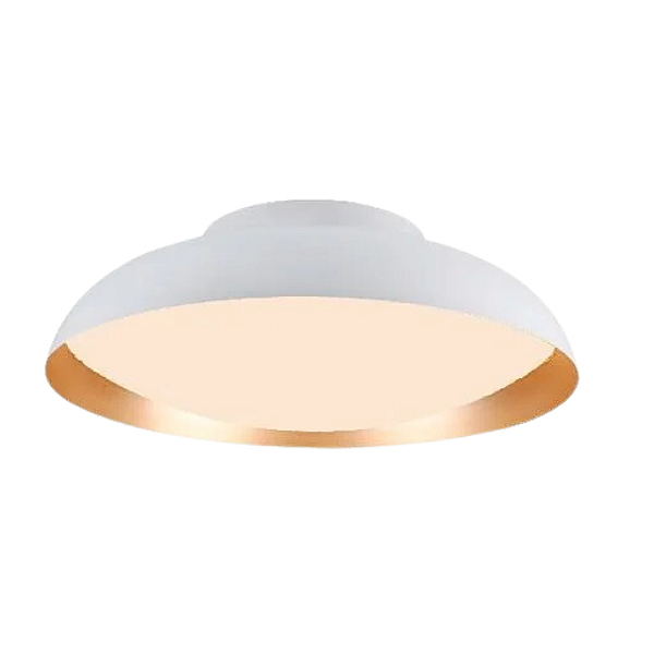Plafon Led Bowl 42x13cm 18W 1260Lm 3000K Branco Dourado BOW1PS01BR042