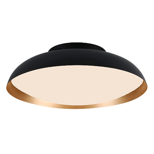 Plafon Led Bowl 55x11cm 36W 2520Lm 3000K Preto Dourado BOW1PS01PT055