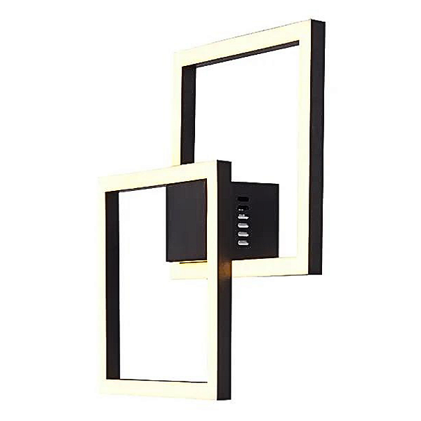 Arandela Parede Led Tec 41x41x4cm 45W 2450Lm 3000K Preto GD010B