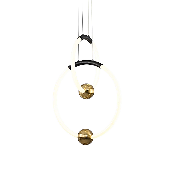 Pendente Led Mondo 30x43x58cm 30W 2000Lm 3000K Preto Dourado KA004
