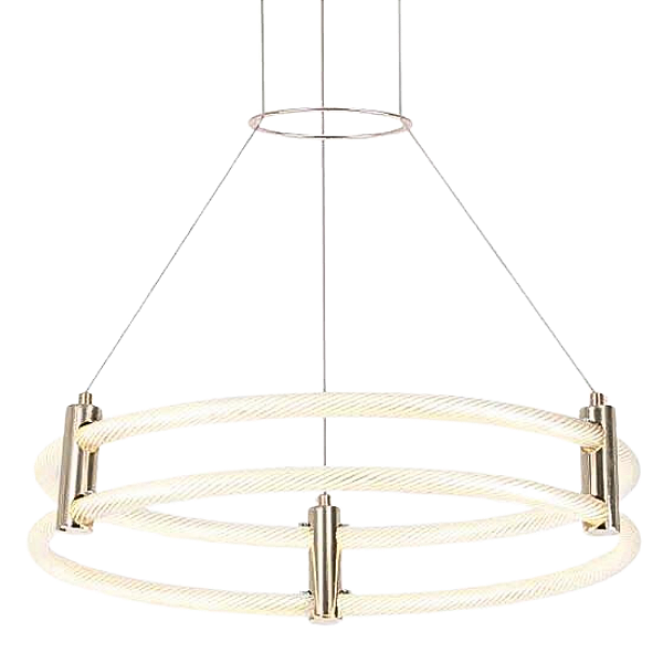 Pendente Led Puro 50x16cm 46W 4400Lm 3000K Dourado Acrílico KA005