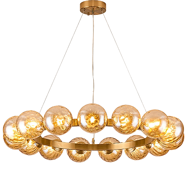 Pendente Blomma 80x12cm 15xG9 Halopin Ambar Dourado BLO1PD01AB080