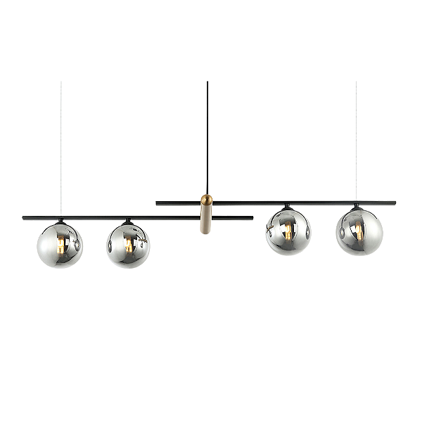 Pendente Bambu 4xG9 Bronze 23x98x16,5Cm Preto IP20 HL017LB