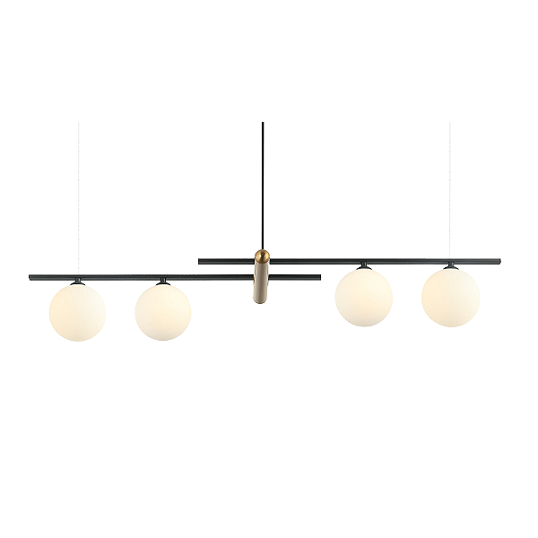 Pendente Bambu 4xG9 Dourado 23x98x16,5Cm Preto IP20 HL017LW