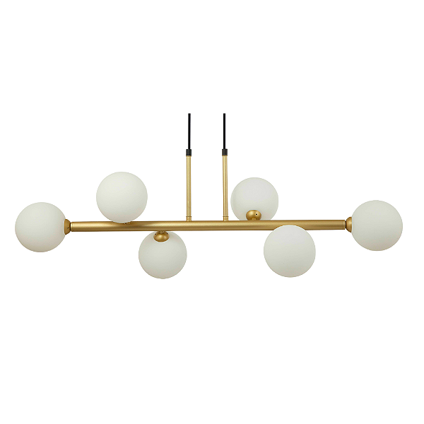 Pendente Abaporu 6xG9 Branco 30x92x23Cm Dourado IP20 HL003W