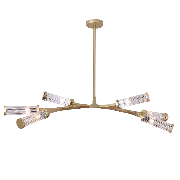 Pendente Floresta 6xG9 Transparente 40x100x40Cm Dourado IP20 HM001