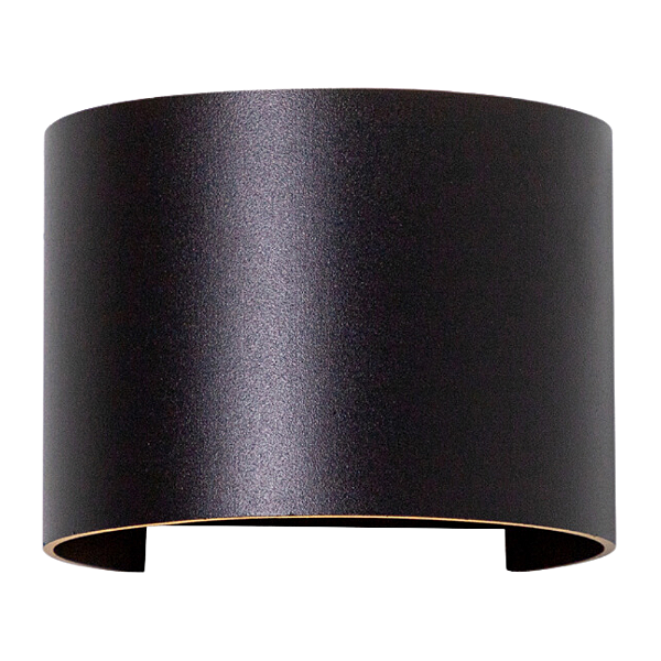 Arandela Parede Led Rondo 6W 3000K 300Lm 13,5x11,7x10Cm Preto IP65 RON1AR01PT014