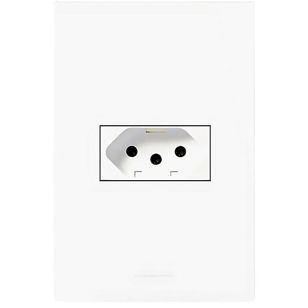 Conjunto Placa 4x2 Com Tomada 10A Branco 85055
