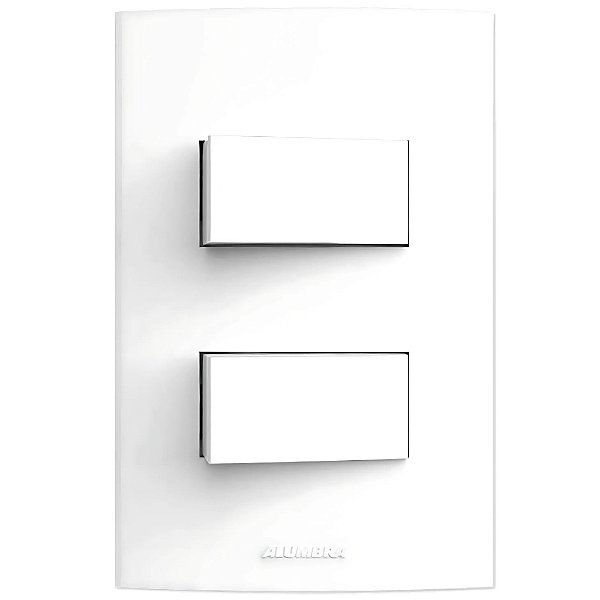 Conjunto Placa 4x2 Com 2 Interruptores Simples 10A 250V Branco 85039