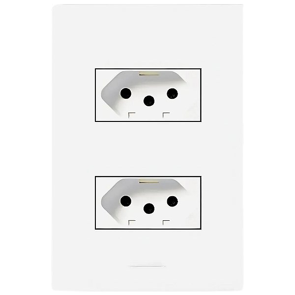 Conjunto Placa 4x2 Com 2 Tomadas 10A Branco 85057