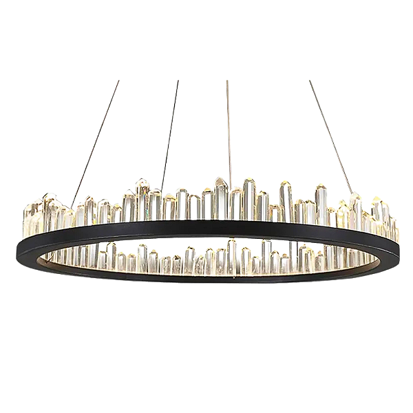 Pendente Led Roca 36W 3000K 2160Lm Preto Transparente BC003B