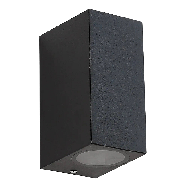 Arandela Dots Square 7,2cmx9,5cmx15cm 2xGU10 Mr16 Max 50W Preto Ip65 DL162B2