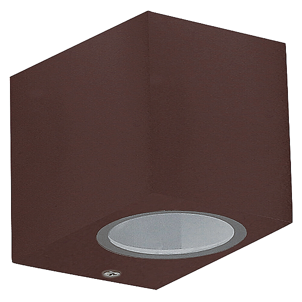 Arandela Dots Square 7,2cmx9,5cmx8cm 1xGU10 Mr16 Max 50W Marrom Ip65 DL162M