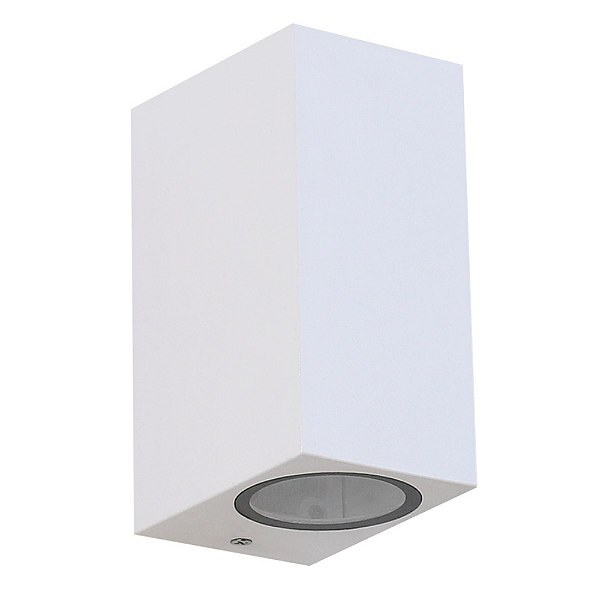 Arandela Dots Square 7,2cmx9,5cmx15cm 2xGU10 Mr16 Max 50W Branco Ip65 DL162W2