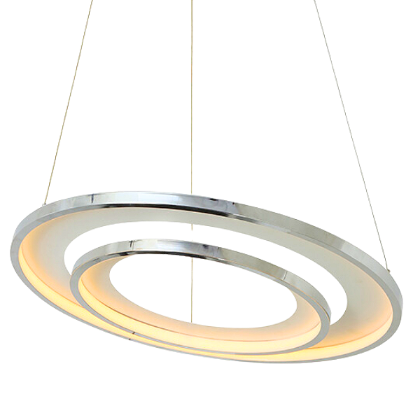 Pendente Led Loop 48W 3000K 1500Lm 62cmx2,2cm Cromado Branco HM009CR