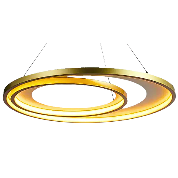 Pendente Led Loop 48W 3000K 1500Lm 62cmx2,2cm Branco Dourado HM009WG