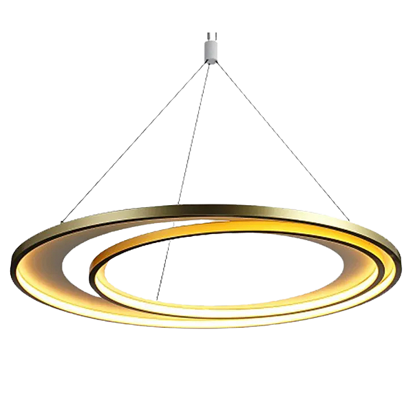 Pendente Led Loop 76W 3000K 2280Lm 82cmx2,2cm Branco Dourado HM010WG