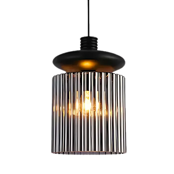 Pendente Tule 15cmx22cm 1xE14 Bolinha Max 4W Preto Fume HM013B