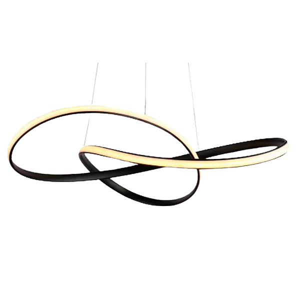 Pendente Led Atom 36W 3000K 1188Lm 63cmx15cm Preto HM019B