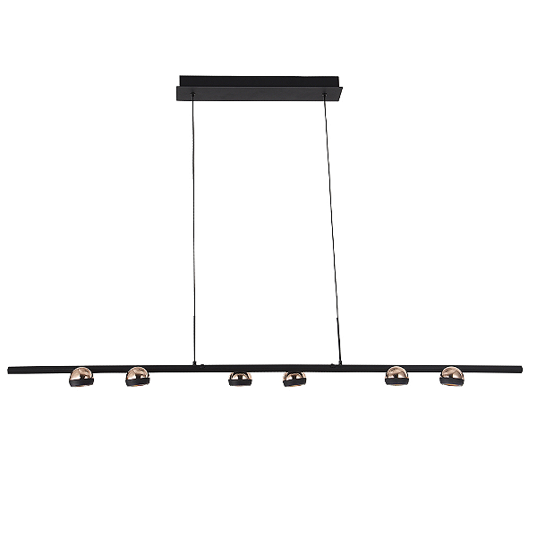 Pendente Led Oto 5W 3000K 3100Lm 10cmx140cmx6cm Preto Rose Gold KW006