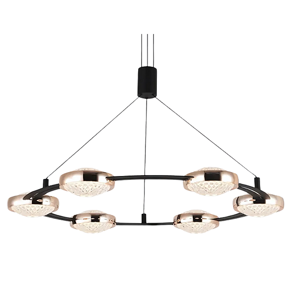 Pendente Led Beep 3000K 2300Lm 66cmx6cm Preto Dourado KW010B
