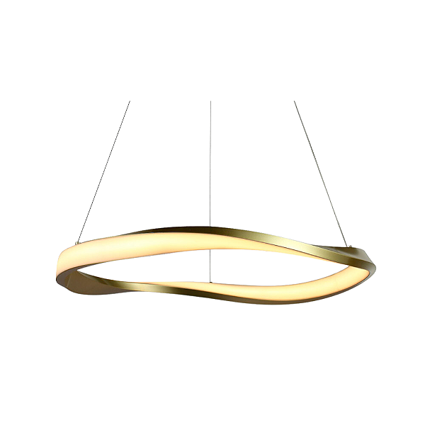 Pendente Led Mobius 24W 3000K 1920Lm 60cmx3cm Dourado MOB1PD01DR060