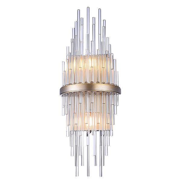 Arandela Sansa 12cmx55cm 2xE14 Vela Max 40W Dourado Transparente MR008