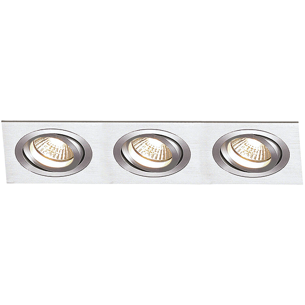 Spot Ecco Embutir 3xE27 Par20 Max 50W Prata NS5203A