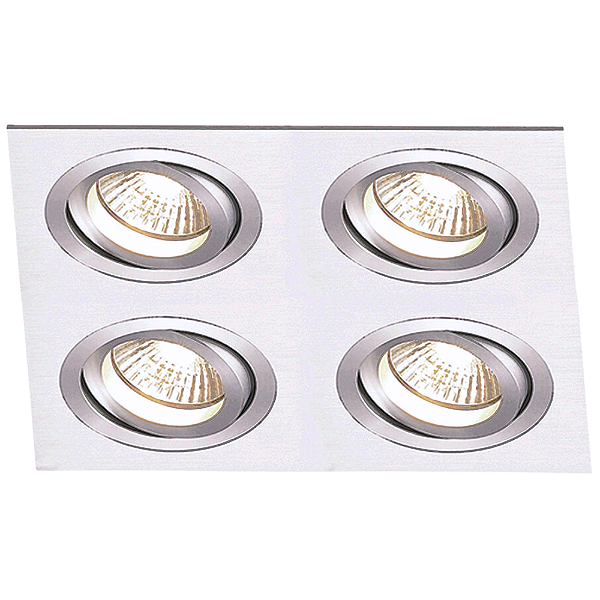 Spot Ecco Embutir 4xE27 Par30 Max 50W Prata NS5304A