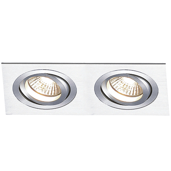 Spot Ecco Embutir 2xGU10 Ar70 Max 50W Prata NS5702A