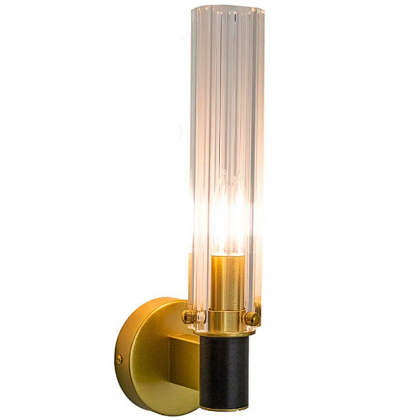Arandela Lumo 12cmx10cmx33cm 1xE14 Vela Max 40W Dourado Transparente LUM1AR01DR012