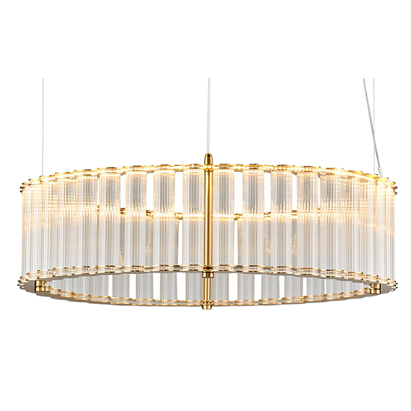 Pendente Led Monile 25W 3000K 1500Lm 60cmx18cm Transparente Dourado MON1PD01TR060