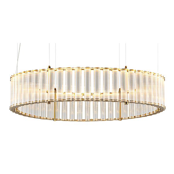 Pendente Led Monile 32W 3000K 1920Lm 80cmx18cm Transparente Dourado MON1PD01TR080