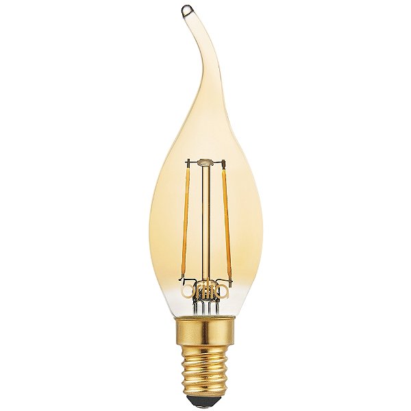Lâmpada Led Vela Chama 2,5W 2200K 200Lm E14 Ambar Filamento