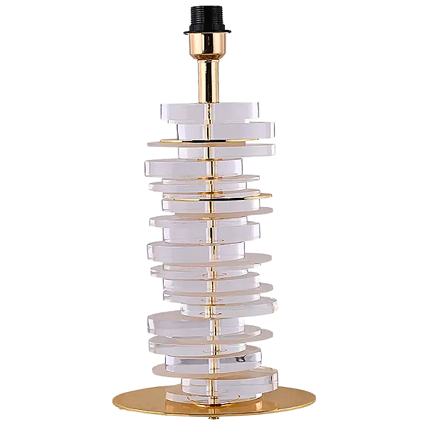 Base Para Abajur Veneto Dourado Transparente 13X25X53cm E27 MI011