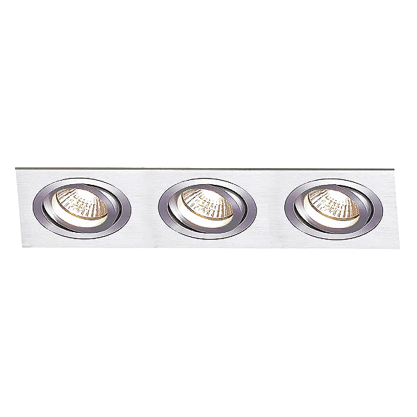 Spot Embutir Ecco Triplo MR11 GU10 22X7,5X3cm Prata NS5103A