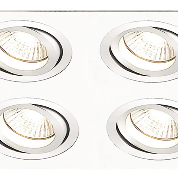Spot Embutir Ecco 4XGU10 Max 50W 24cmX24cmX4cm Branco IP20 NS5704B