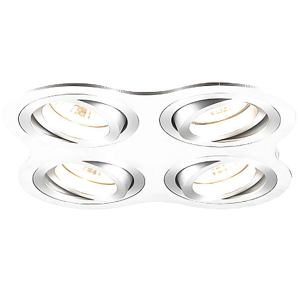 Spot Embutir Ouse Quadruplo MR16 gu10 17,2X17,2X5,8cm Branco NS5600-4B