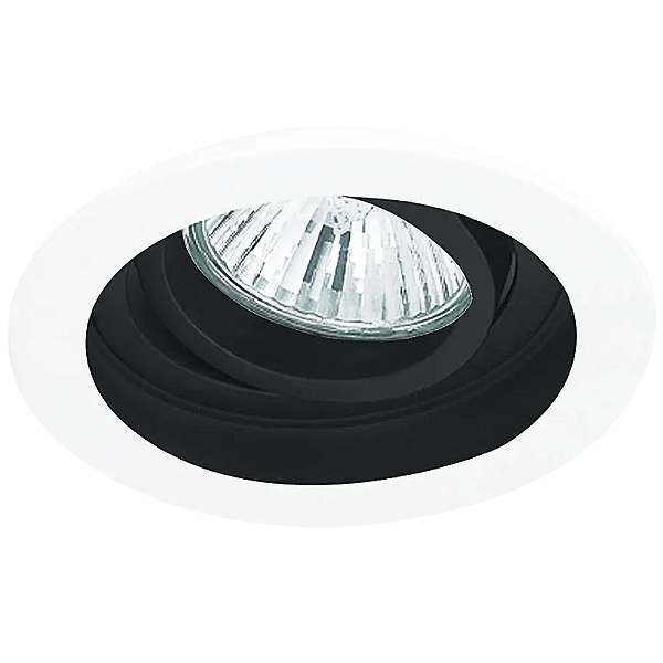 Spot Embutir Conecta Redondo AR111 Gu10 18,5X6,5cm Branco e Preto NS7110P